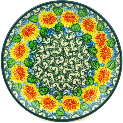 Polish Pottery Dessert Plate Marigold Chain UNIKAT