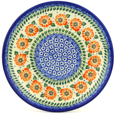 Polish Pottery Dessert Plate Marigold Morning