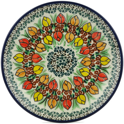 Polish Pottery Dessert Plate Marvellous Garden UNIKAT