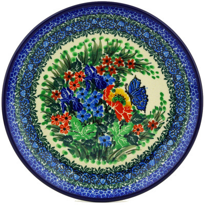 Polish Pottery Dessert Plate Mosaic Butterfly UNIKAT