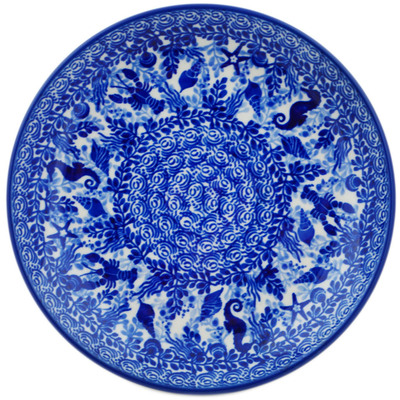 Polish Pottery Dessert Plate Ocean Floor UNIKAT
