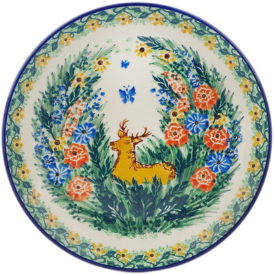 Polish Pottery Dessert Plate Oh, Deer! UNIKAT
