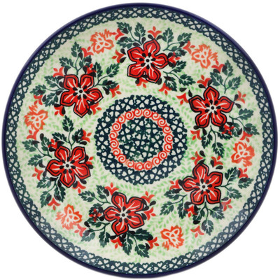 Polish Pottery Dessert Plate Painting In The Garden UNIKAT