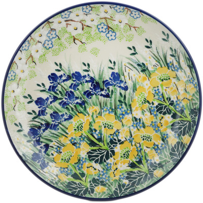 Polish Pottery Dessert Plate Peaceful Garden UNIKAT