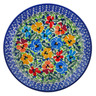 Polish Pottery Dessert Plate Playful Pansies UNIKAT