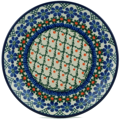 Polish Pottery Dessert Plate Primrose Trellis