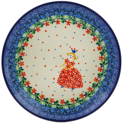 Polish Pottery Dessert Plate Princess In A Red Dress