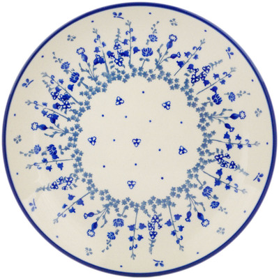 Polish Pottery Dessert Plate Quiet Blue Garden
