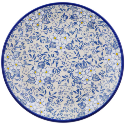 Polish Pottery Dessert Plate Rainy Day Blooms UNIKAT