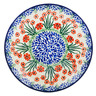 Polish Pottery Dessert Plate Red April Showers