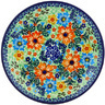Polish Pottery Dessert Plate Red Floral Delight UNIKAT