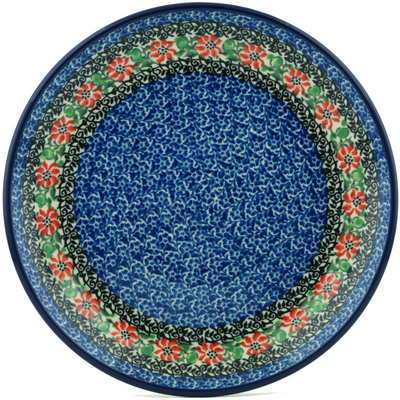 Polish Pottery Dessert Plate Red Zinnia