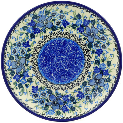 Polish Pottery Dessert Plate Rhapsody In Blue UNIKAT