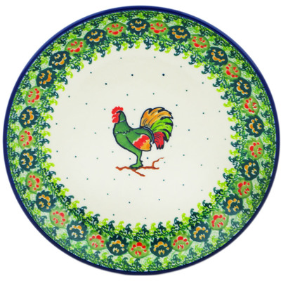 Polish Pottery Dessert Plate Rooster&#039;s Crow UNIKAT