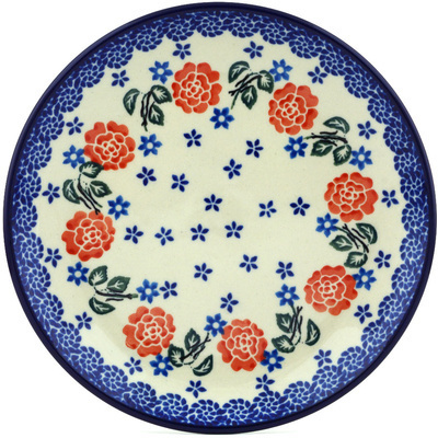 Polish Pottery Dessert Plate Rose Burst