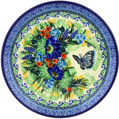 Polish Pottery Dessert Plate Royal Blue Monarch UNIKAT