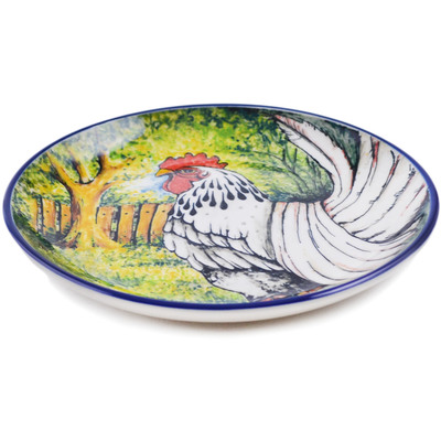 Polish Pottery Dessert Plate Royal Country Rooster UNIKAT