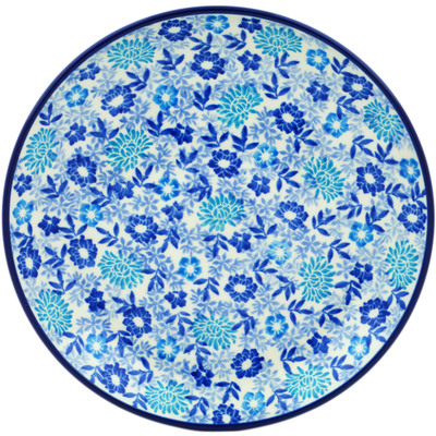 Polish Pottery Dessert Plate Sensational Blue Meadow