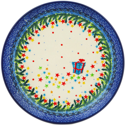 Polish Pottery Dessert Plate Sparkling Holiday UNIKAT