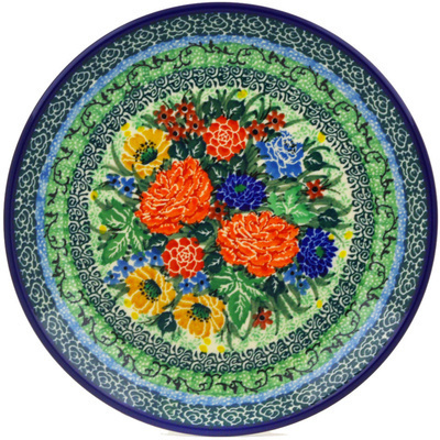 Polish Pottery Dessert Plate Splendid Meadow UNIKAT