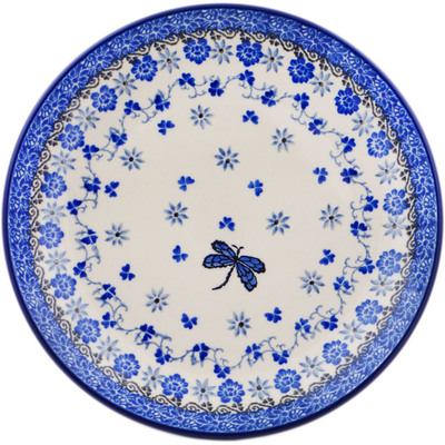 Polish Pottery Dessert Plate Spring Dragonfly