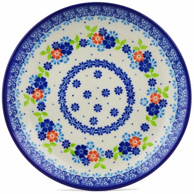 Polish Pottery Dessert Plate Spring Flower Wreath