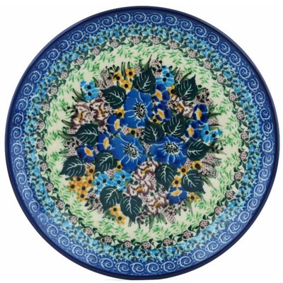 Polish Pottery Dessert Plate Spring Garden UNIKAT