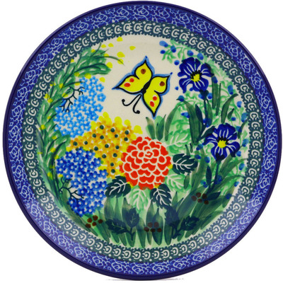 Polish Pottery Dessert Plate Spring Garden UNIKAT