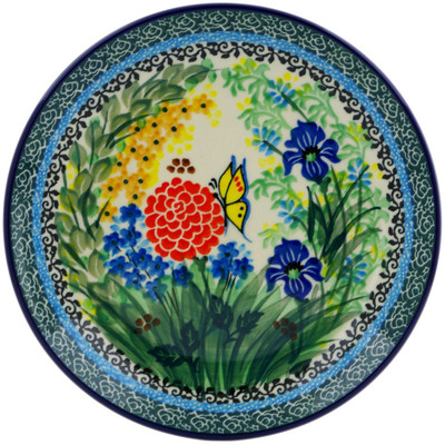 Polish Pottery Dessert Plate Spring Garden UNIKAT