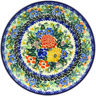 Polish Pottery Dessert Plate Spring Vines UNIKAT