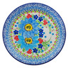 Polish Pottery Dessert Plate Springtime Flowers Bouquet UNIKAT