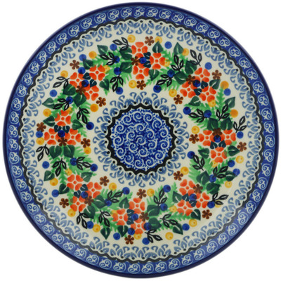 Polish Pottery Dessert Plate Springtime Wreath UNIKAT