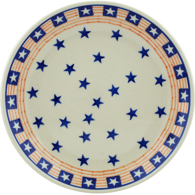 Polish Pottery Dessert Plate Stars And Stripes