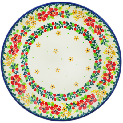 Polish Pottery Dessert Plate Summer Blossoms