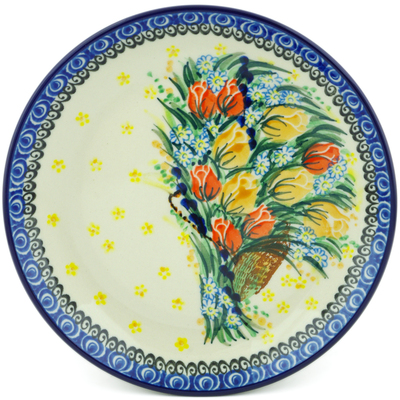 Polish Pottery Dessert Plate Summer Bouquet UNIKAT