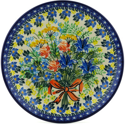 Polish Pottery Dessert Plate Summer Bouquet UNIKAT