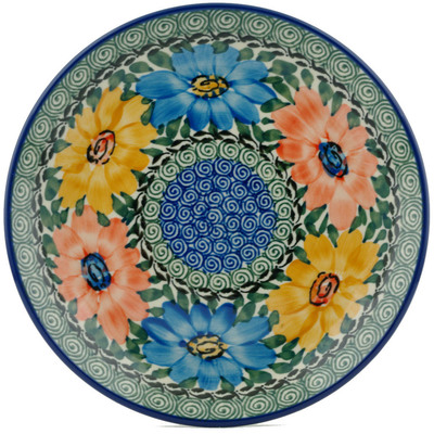 Polish Pottery Dessert Plate Summer Dance UNIKAT