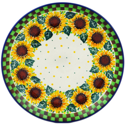 Polish Pottery Dessert Plate Summer Sunflower UNIKAT