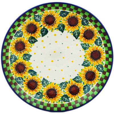 Polish Pottery Dessert Plate Summer Sunflower UNIKAT