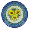 Polish Pottery Dessert Plate Summer Sunflowers UNIKAT