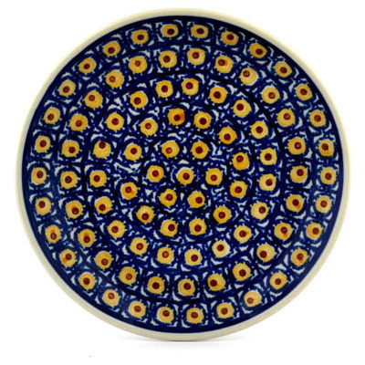 Polish Pottery Dessert Plate Sun Spot Peacock