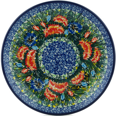 Polish Pottery Dessert Plate Sunset Carnation UNIKAT