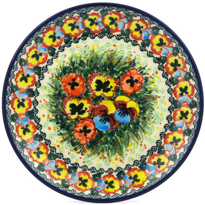 Polish Pottery Dessert Plate Superb Motif UNIKAT