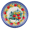 Polish Pottery Dessert Plate Swaying Tulips UNIKAT