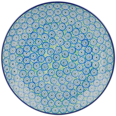 Polish Pottery Dessert Plate Teal Wheels