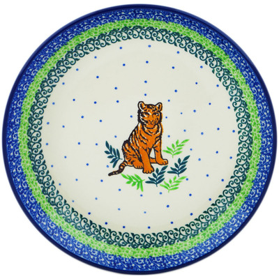 Polish Pottery Dessert Plate Tiger Kingdom
