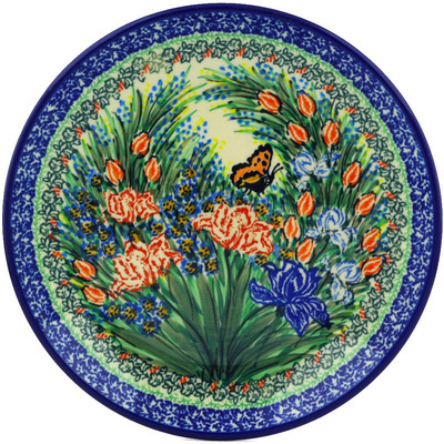 Polish Pottery Dessert Plate Tigerwing Butterfly UNIKAT