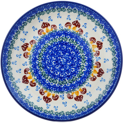 Polish Pottery Dessert Plate Toadstool Mushroom Trio