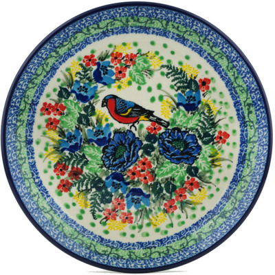 Polish Pottery Dessert Plate Tomtit UNIKAT