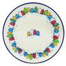 Polish Pottery Dessert Plate Village In Spectrum UNIKAT